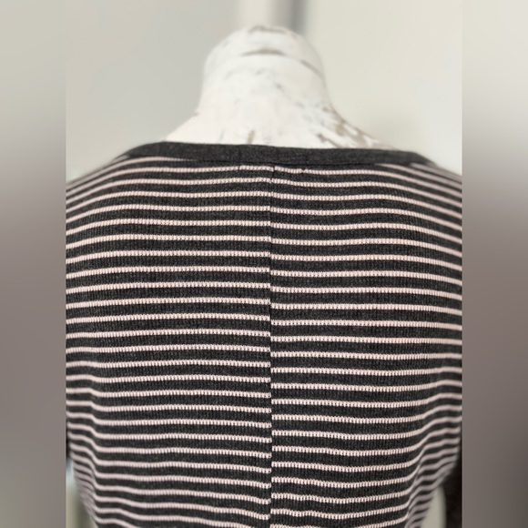 Long Sleeve Striped Henley Drop Shoulder - Picture 3 of 6